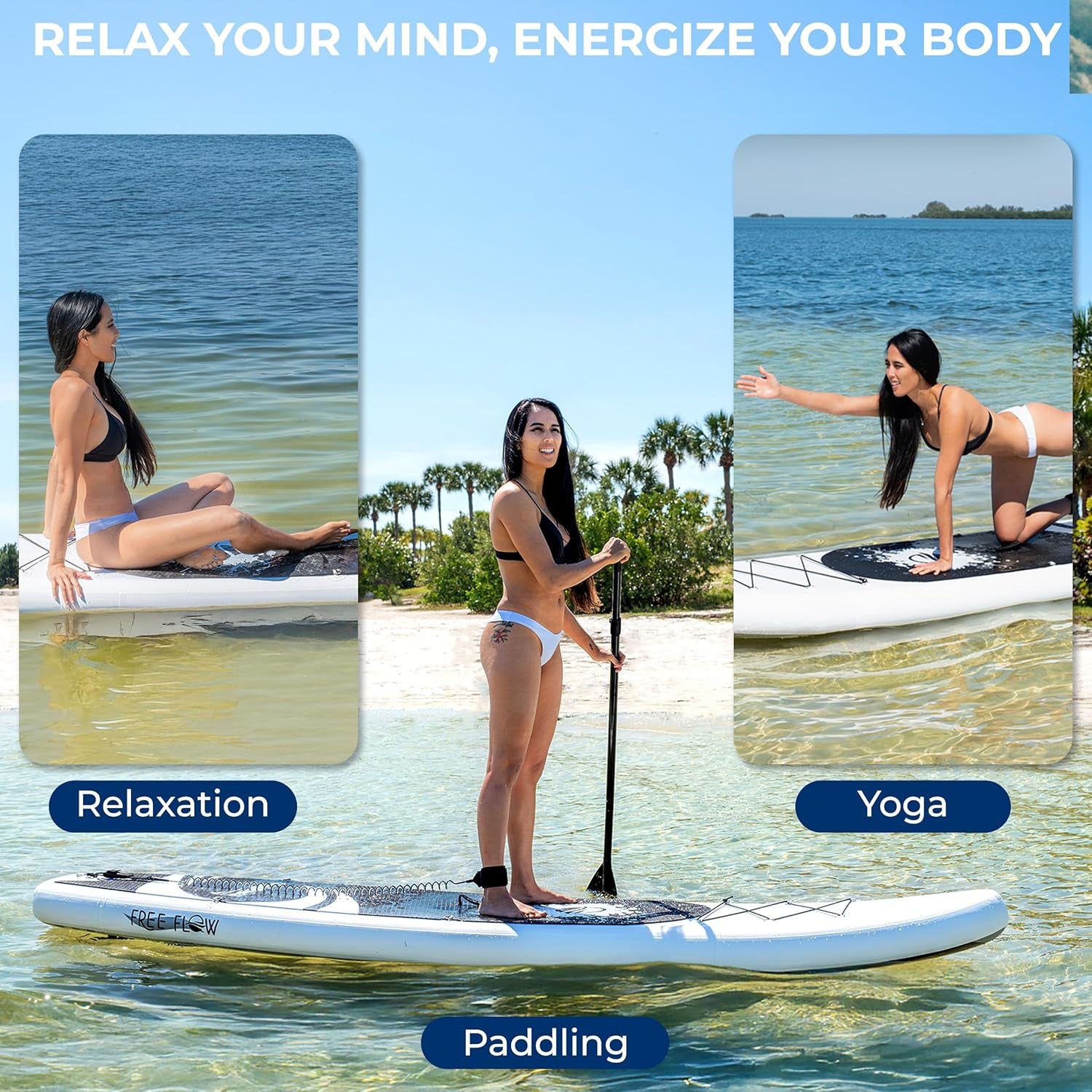Inflatable Stand up Paddle Board with Premium SUP Accessories – Wide Stable Design with Non-Slip EVA Deck Pad for Adults and Youth of All Skill Levels